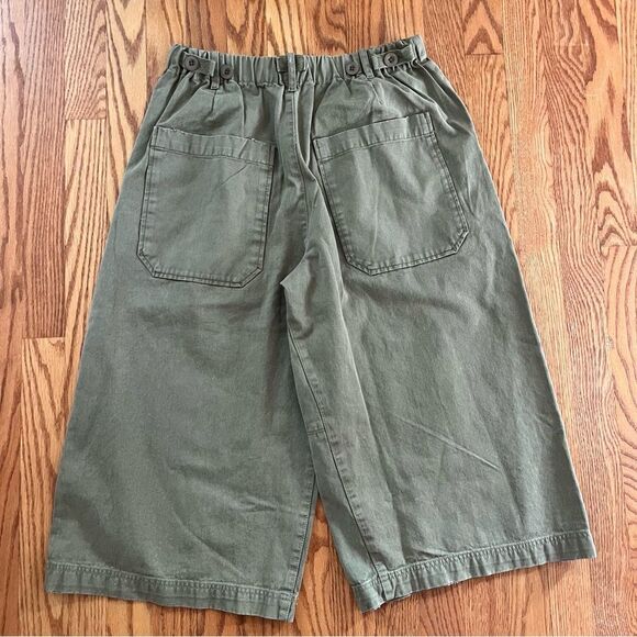 NWT Free People Hard Rain Gaucho Cropped Cargo Pants Washed Pine Size 0 - Picture 12 of 13